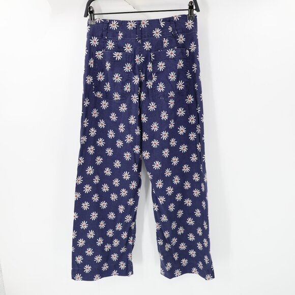 anthropologie pants Women's 25 Maeve The Colette Floral Crop Wide Leg Cotton - Picture 3 of 12